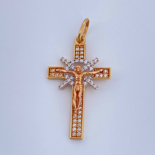 Dije Cruz Cristo 2.55gr / 3.5cm-Tres Oros 18K &