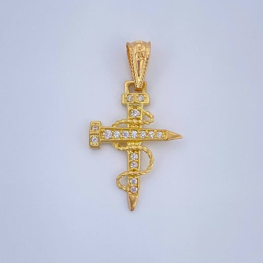 Dije Cruz Clavo 0.9gr / 2.4cm-Oro Amarillo 18K &