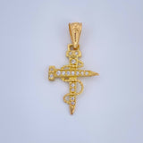 Dije Cruz Clavo 0.9gr / 2.4cm-Oro Amarillo 18K &