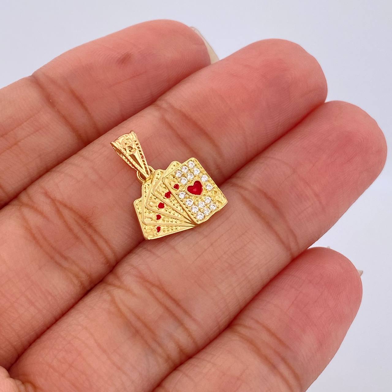 Dije Cartas Poker 1.25gr / 1.6cm-Oro Amarillo 18K &