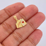 Dije Cartas Poker 1.25gr / 1.6cm-Oro Amarillo 18K &