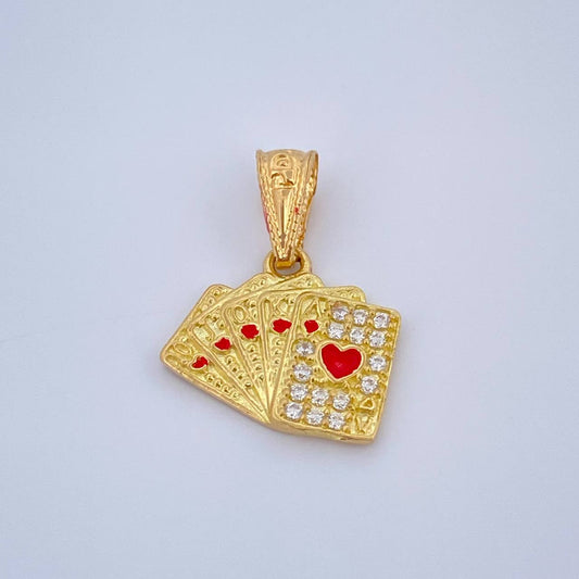 Dije Cartas Poker 1.2gr / 1.6cm-Oro Amarillo 18K &