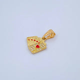 Dije Cartas Poker 1.2gr / 1.6cm-Oro Amarillo 18K &