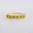Anillo Corazones Intercalados Esmeraldas 15pts 1.55gr / T6 1/4 / Oro 18K╦
