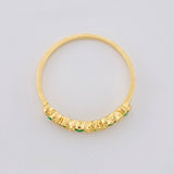 Anillo Corazones Intercalados Esmeraldas 15pts 1.55gr / T6 1/4 / Oro 18K╦