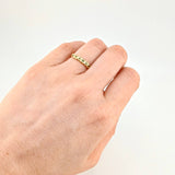 Anillo Corazones Intercalados Esmeraldas 15pts 1.55gr / T6 1/4 / Oro 18K╦