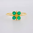 Anillo Flor Cuadricular 1.6gr / T7 / Esmeraldas 35pts Oro Amarillo 18K (Joya)