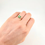 Anillo Flor Cuadricular 1.6gr / T7 / Esmeraldas 35pts Oro Amarillo 18K (Joya)