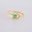 Anillo Corazón Vacío 1.45gr / T6 3/4 / Esmeralda 12pts Oro Amarillo 18K (Joya)╦
