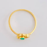 Anillo Corazón Vacío 1.45gr / T6 3/4 / Esmeralda 12pts Oro Amarillo 18K (Joya)╦