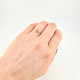 Anillo Corazón Vacío 1.45gr / T6 3/4 / Esmeralda 12pts Oro Amarillo 18K (Joya)╦