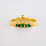 Anillo Corona Real Esmeraldas 25pts 3.85gr / T8 3/4 / Oro 18K