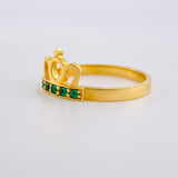 Anillo Corona Real Esmeraldas 25pts 3.85gr / T8 3/4 / Oro 18K