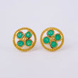 Topos Aro Tetra Mosaical 2.9gr / Esmeraldas 53pts Oro Amarillo 18K (Joya)