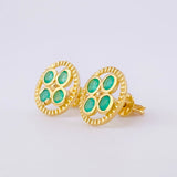 Topos Aro Tetra Mosaical 2.9gr / Esmeraldas 53pts Oro Amarillo 18K (Joya)