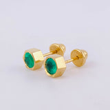 Topos Piedra Base Hexagonal 2gr / 6mm Esmeraldas 66Pts Oro Amarillo 18K (Joya)