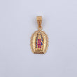 Dije Virgen Guadalupe 3gr / 3cm / Circones Fucsias Azules Blancos Oro Amarillo 18K &