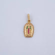 Dije Virgen Guadalupe 1.25gr / 2.1cm / Circones Fucsias Verdes Blancos Oro Amarillo 18K &