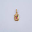 Dije Virgen Guadalupe 1.2gr / 2.1cm / Circones Fucsias Verdes Blancos Oro Amarillo 18K &