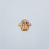 Herraje Virgen Guadalupe 1.15gr / 1.4cm / Circones Fucsias Azules Blancos Oro Amarillo 18K &