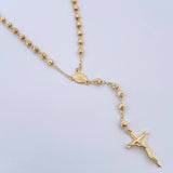 Rosario Virgen Milagrosa 10.05gr / 57cm / 4mm Bolas Diamantadas Oro Amarillo 18K &