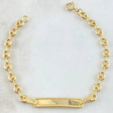 Pulso Bebé GC Placa Rectangular Punteada 1.85gr / 14cm / Oro 18K ©