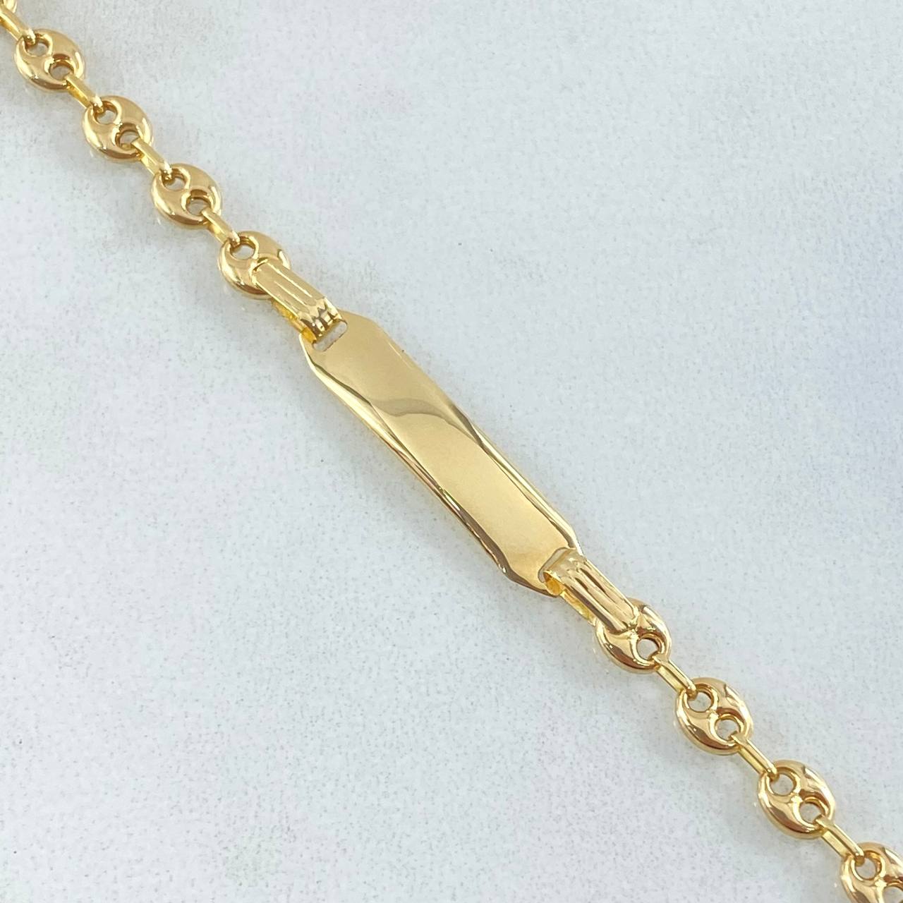 Pulso Bebé GC Placa Bordeada 1.85gr / 13cm / Oro 18K