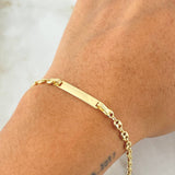 Pulso Bebé GC Placa Rectangular 1.7gr / 14cm / Oro 18K