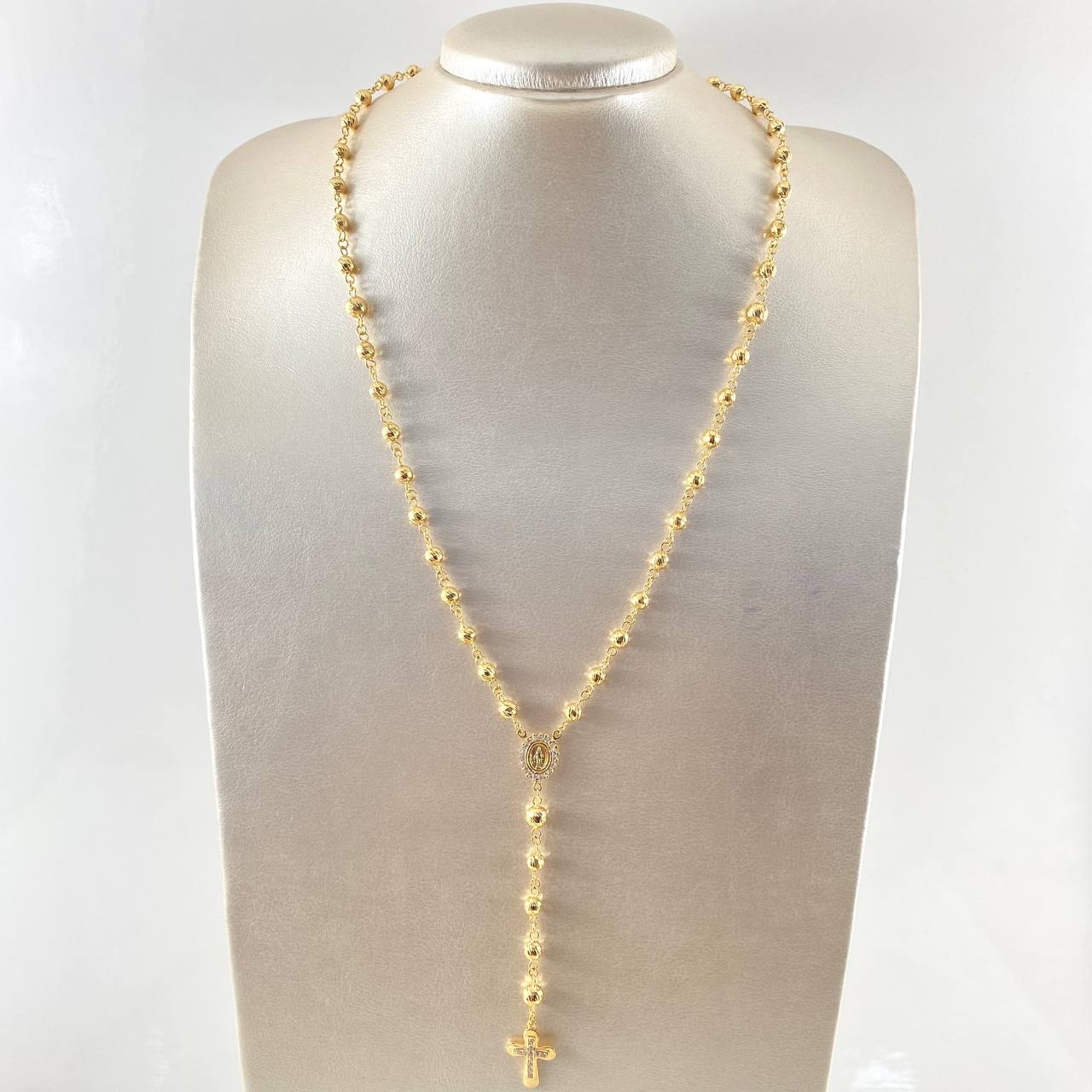 Rosario Cruz Virgen Milagrosa 18.85gr / 60cm / Oro Amarillo 18K