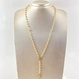 Rosario Cruz Cristo Virgen Milagrosa 9.55gr / 55cm / Oro Amarillo 18K *