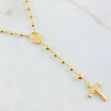 Rosario Cruz Cristo Virgen Milagrosa 8.75gr / 55cm / Oro Amarillo 18K ©