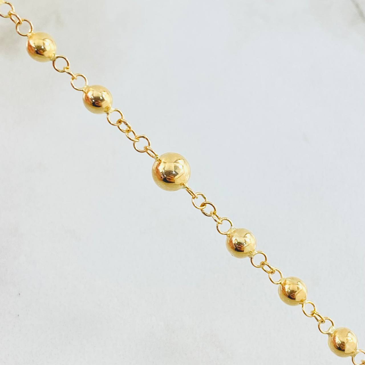 Rosario Cruz Cristo Virgen Milagrosa 8.95gr / 55cm / Oro Amarillo 18K *