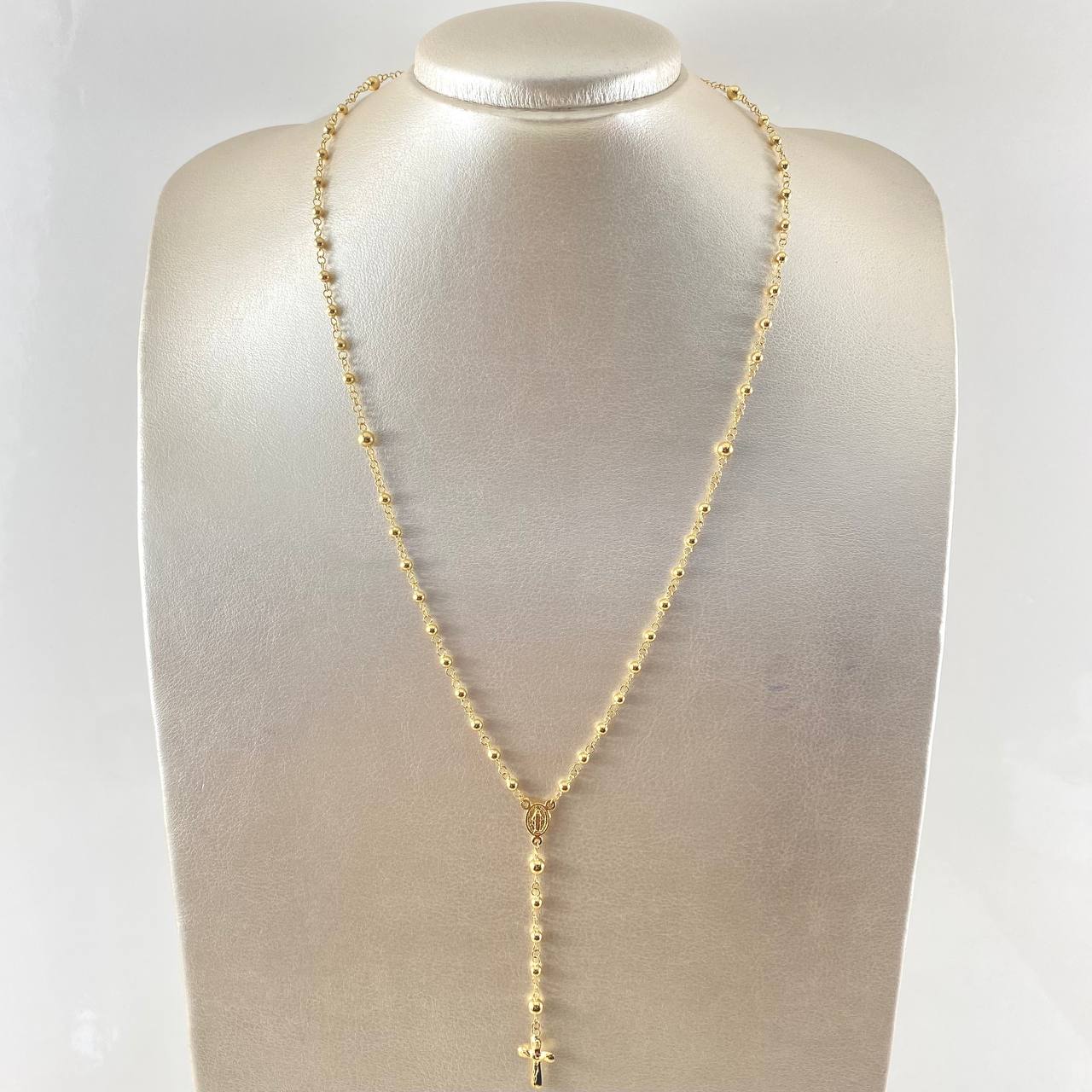 Rosario Cruz Cristo Virgen Milagrosa 6.55gr / 50cm / Oro Amarillo 18K ©