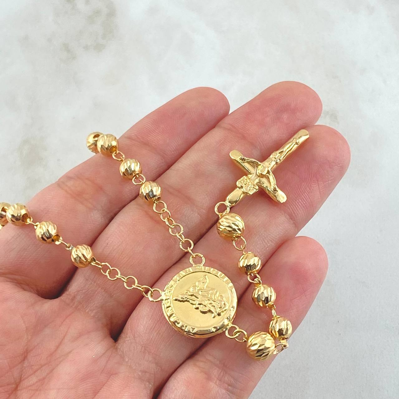 Rosario Arcangel San Miguel 12.9gr / 60cm / Oro Amarillo 18K