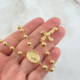 Rosario Cruz Cristo Virgen Milagrosa 14gr / 60cm / Oro Amarillo 18K ©