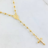 Rosario Cruz Cristo Virgen Milagrosa 6.9gr / 50cm / Oro Amarillo 18K ©