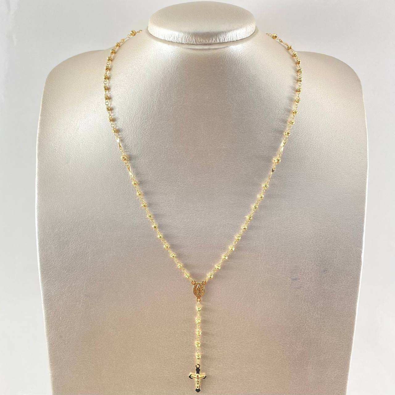 Rosario Cruz Cristo Virgen Milagrosa 6.9gr / 50cm / Oro Amarillo 18K ©