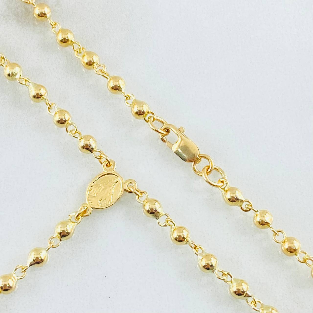 Rosario Cruz Virgen Milagrosa 8.35gr / 45cm / Oro Amarillo 18K