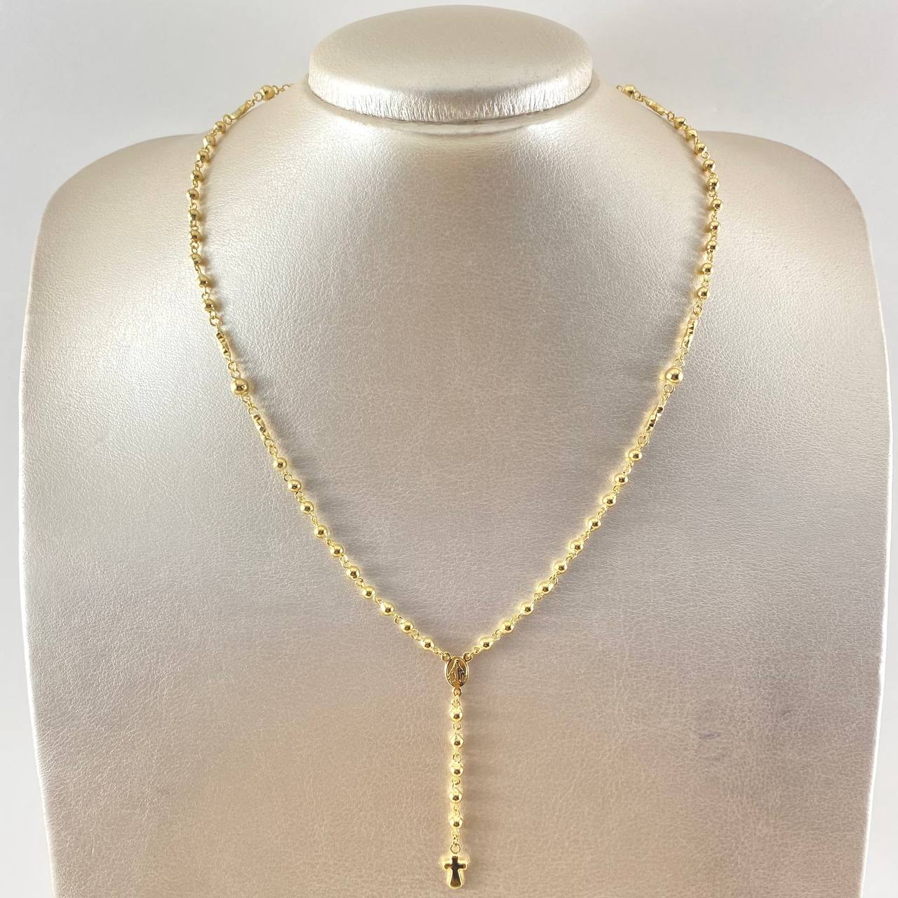 Rosario Cruz Virgen Milagrosa 8.35gr / 45cm / Oro Amarillo 18K