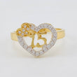 Anillo Doble Corazón Quinces 2.45 g / T6 1/2 Oro Amarillo 18K