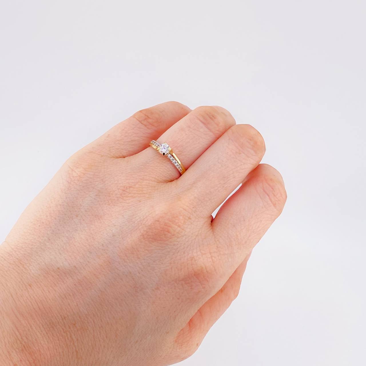 Anillo Solitario Doble Esplendor 1.95 g / T6 1/4 Oro Amarillo 18K