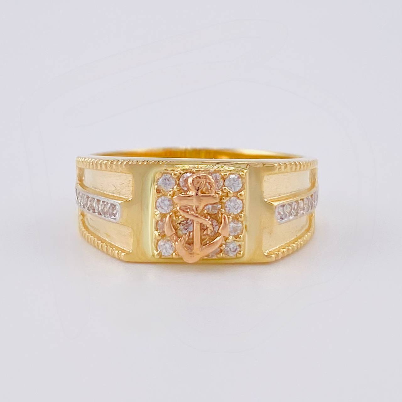 Anillo Ancla 7.35 g / T9 1/2 Dos Oros Amarillo Rosa 18K
