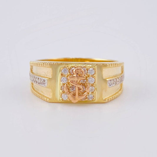 Anillo Ancla 7.35 g / T9 1/2 Dos Oros Amarillo Rosa 18K