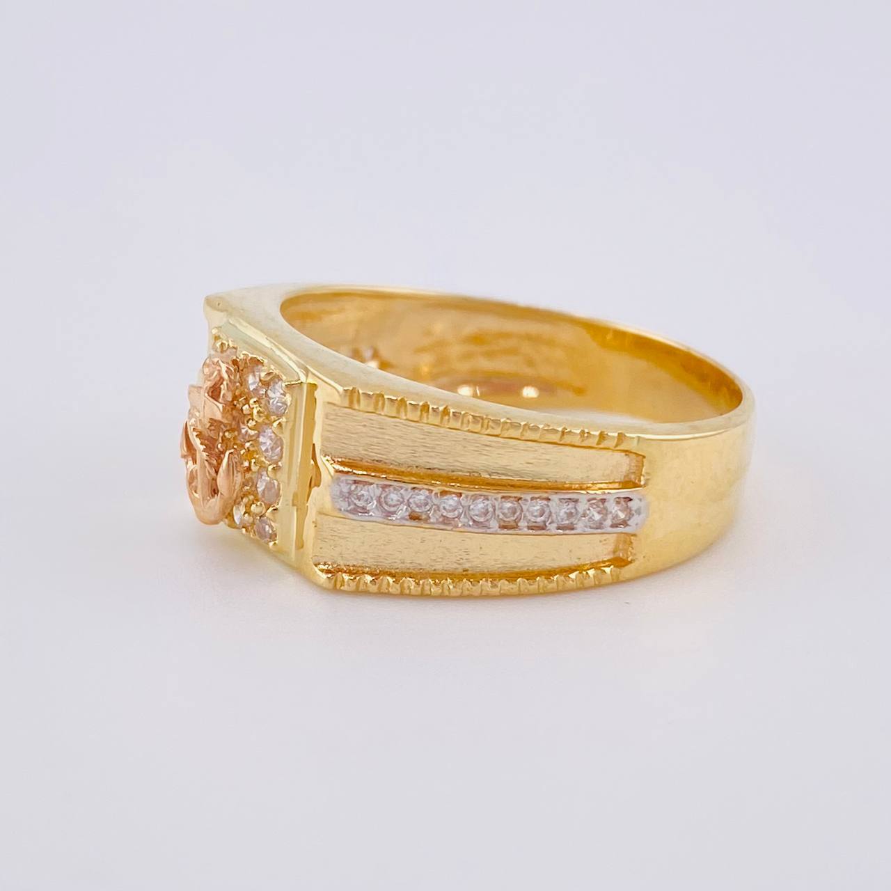 Anillo Ancla 7.35 g / T9 1/2 Dos Oros Amarillo Rosa 18K