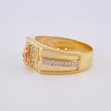 Anillo Ancla 7.35 g / T9 1/2 Dos Oros Amarillo Rosa 18K