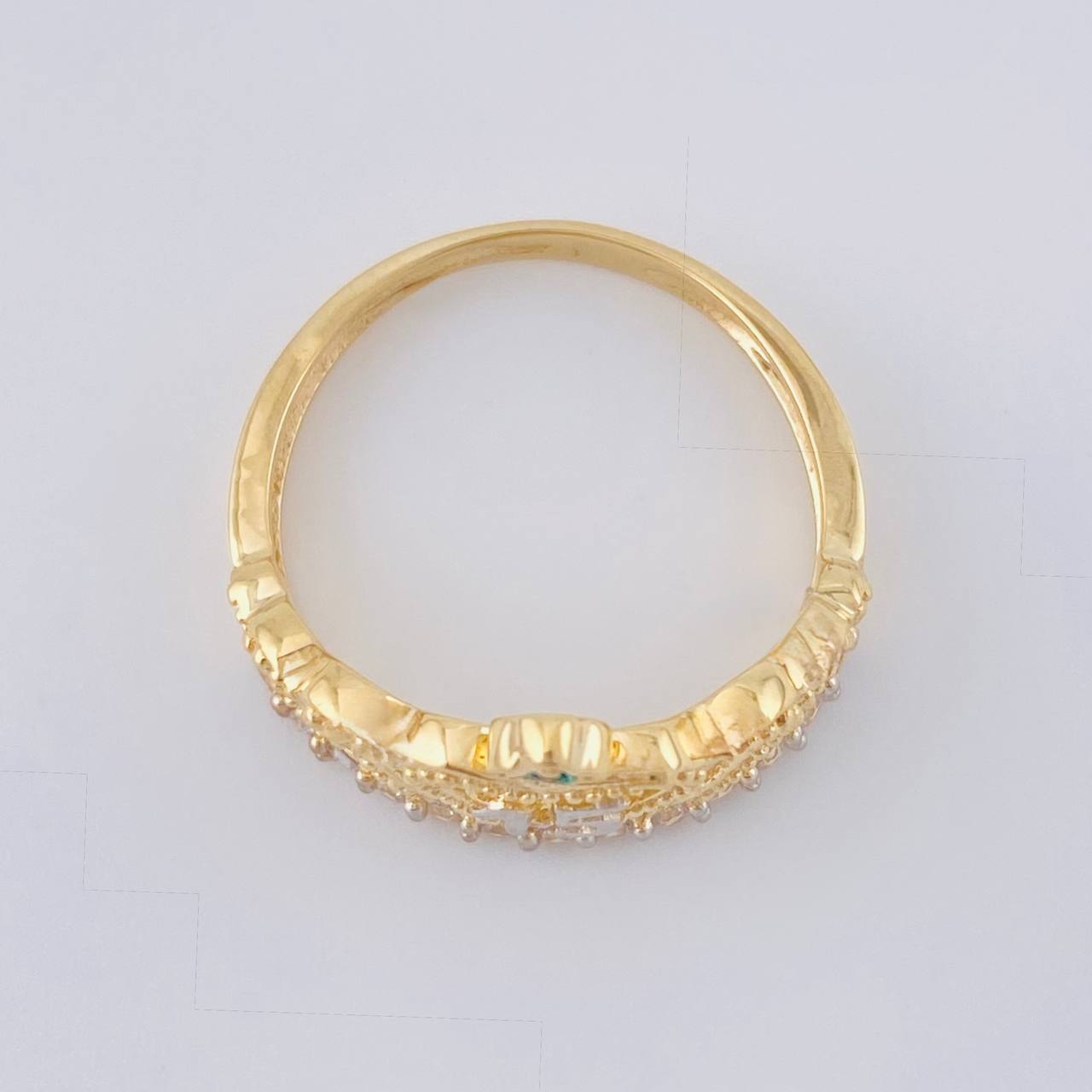 Anillo Corona Quinces Corazón 3.2 g / T7 1/4 Dos Oros Amarillo Blanco 18K