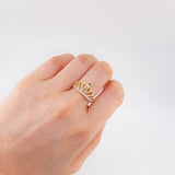 Anillo Corona Quinces Corazón 3.2 g / T7 1/4 Dos Oros Amarillo Blanco 18K