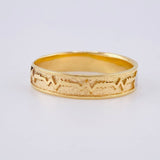 Anillo Corazón Linea De La Vida 3.15 g / T9 1/4 Dos Oros Amarillo Blanco 18K
