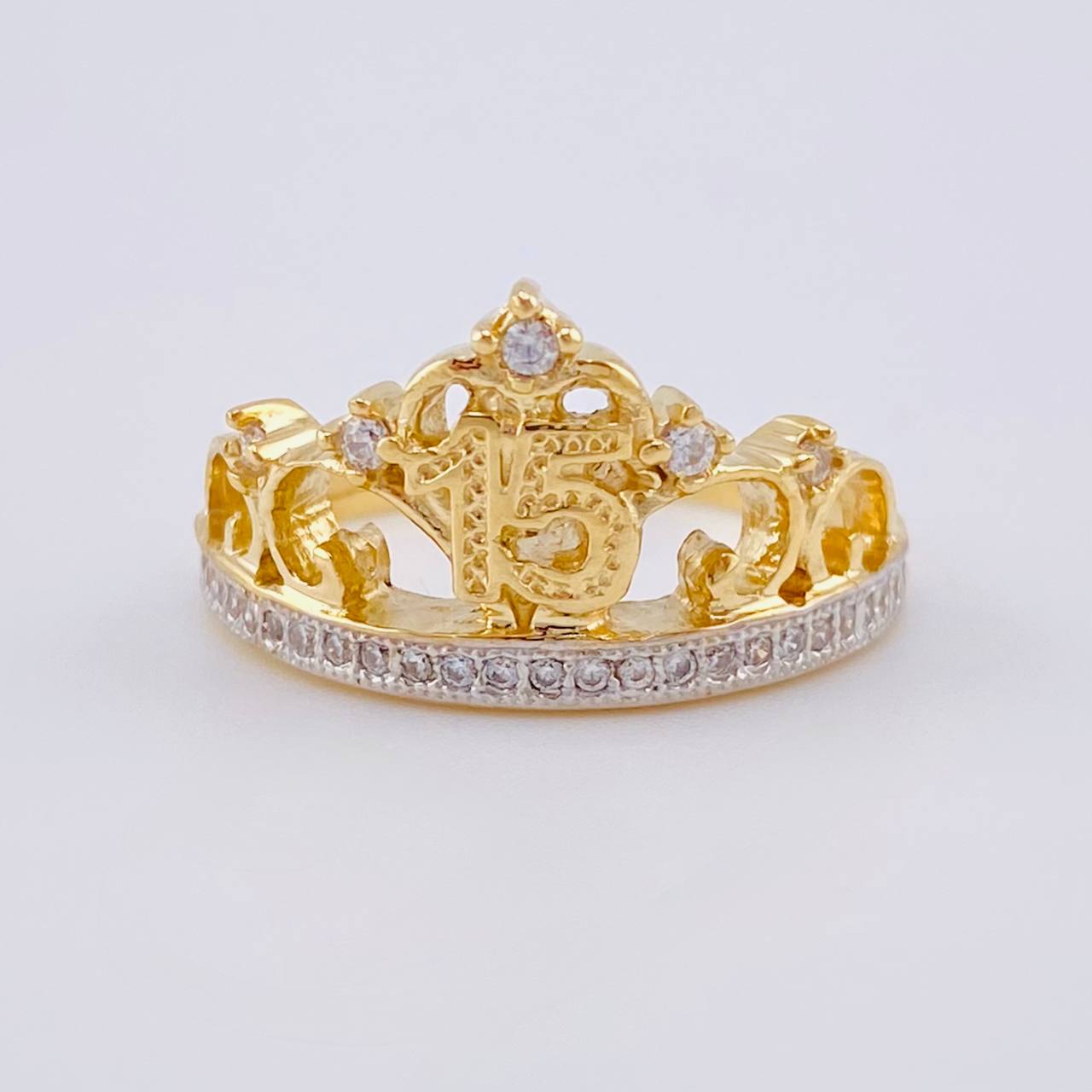 Anillo Corona Quinces 4.7 g / T8 Oro Amarillo 18K