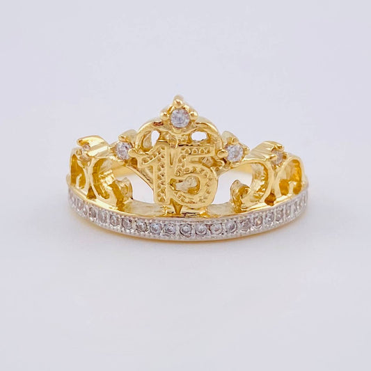 Anillo Corona Quinces 4.7 g / T8 Oro Amarillo 18K